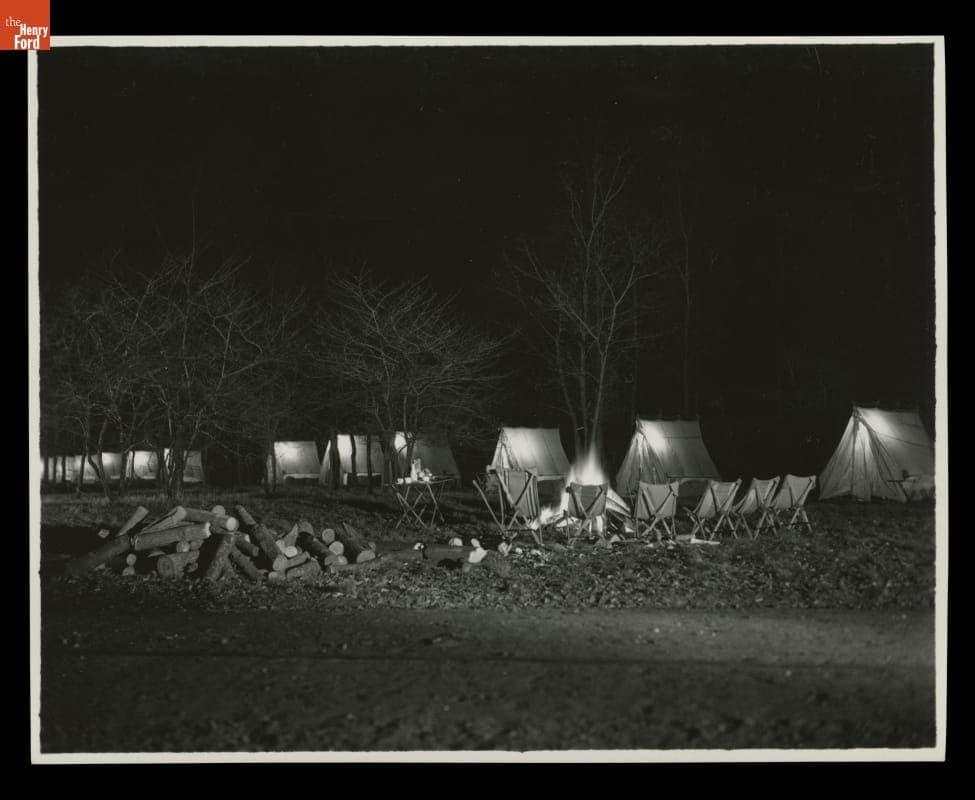 Reenacting a "Vagabonds" Camping Trip for a Motion Picture, 1940