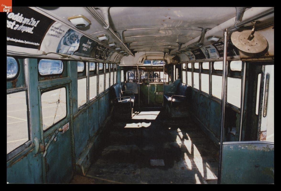 Rosa Parks Bus before Restoration, Interior View, September 12, 2002
