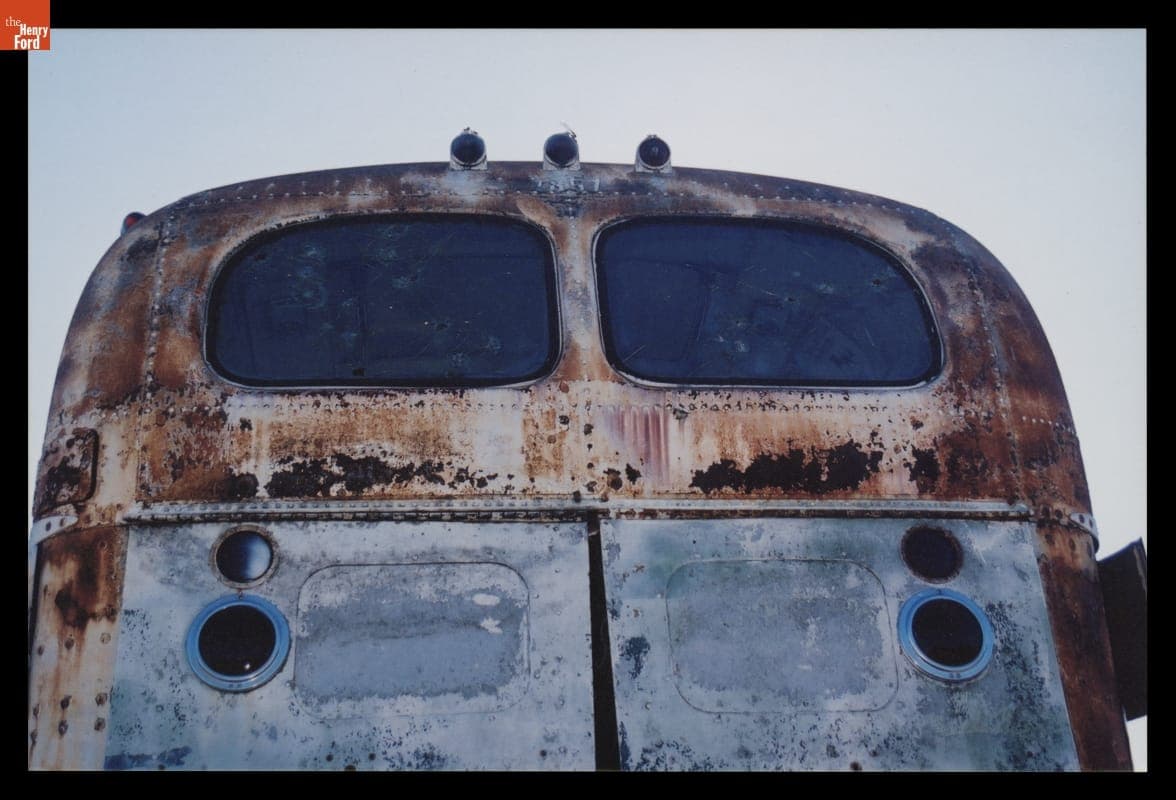 Rosa Parks Bus before Restoration, outside Henry Ford Museum, September 12, 2002