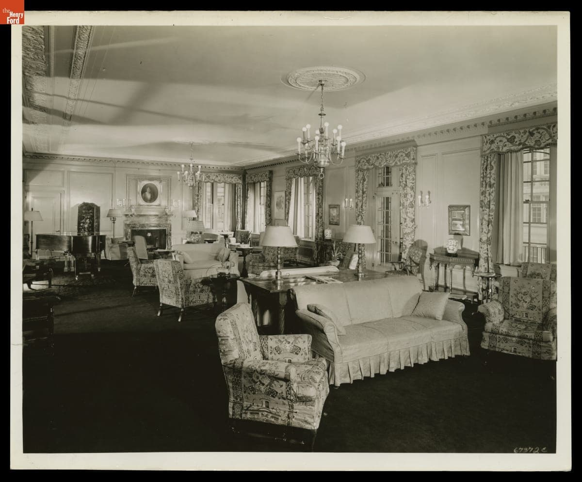 Sitting Room in Clara Ford Nurses Home at Henry Ford Hospital School of Nursing, Detroit, Michigan, December 1936