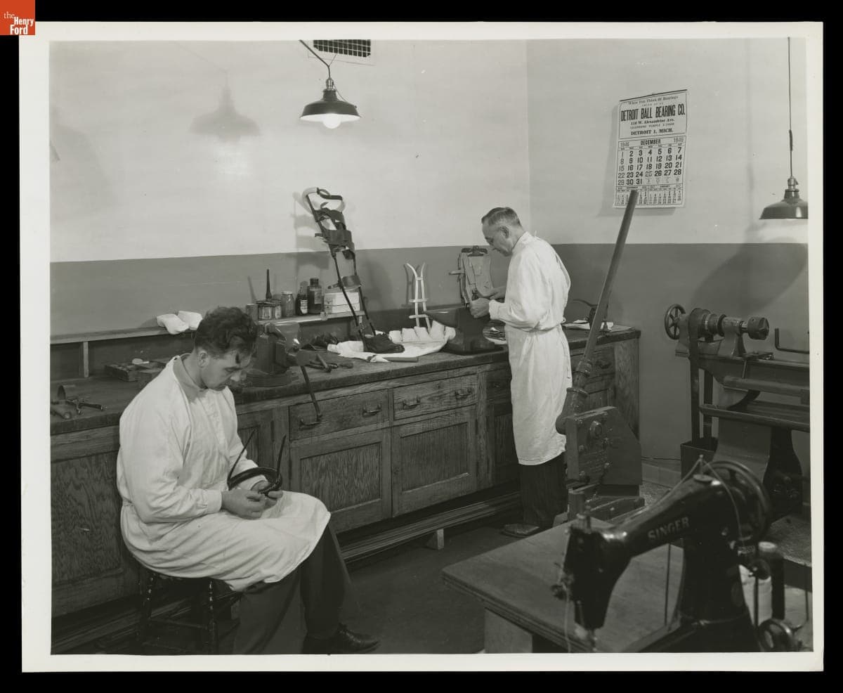 Fashioning a Leg Brace at Henry Ford Hospital, Detroit, Michigan, November 1946