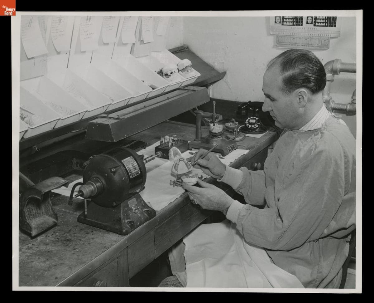 Fashioning Dentures at Henry Ford Hospital, Detroit, Michigan, November 1946