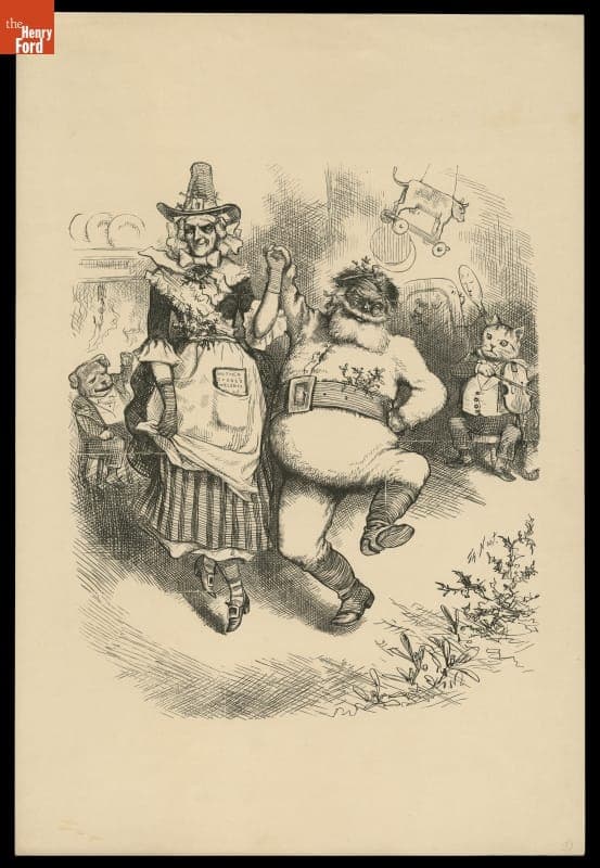 Etching Proof from a Thomas Nast Christmas Drawing, circa 1880