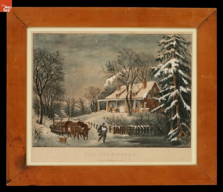 Lithograph, "The Snow-Storm," circa 1860