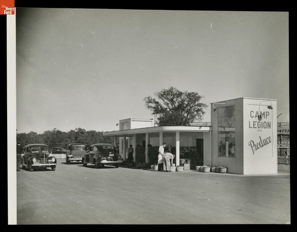 Market Selling Produce from Camp Legion, Dearborn, Michigan, September 1941