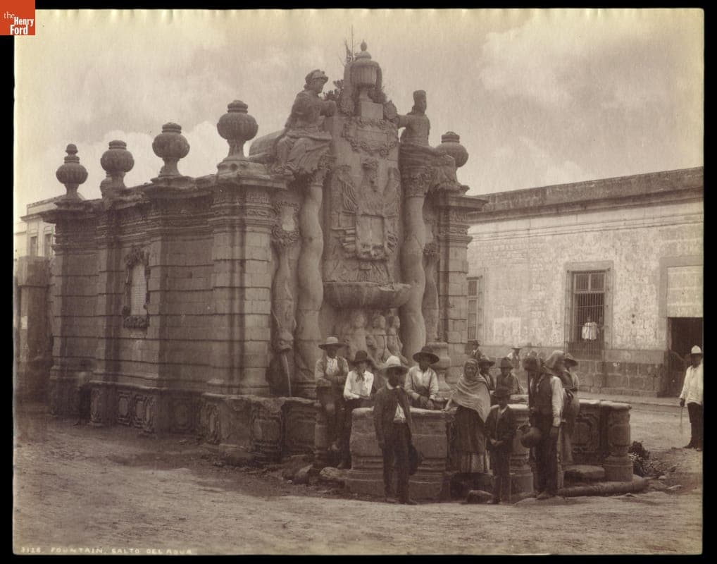 "Fountain, Salto Del Agua," Mexico, circa 1890