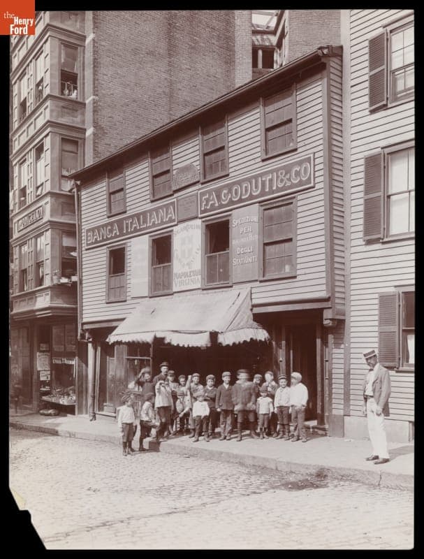 Children in Front of Paul Revere's House in Boston's North End, circa 1900