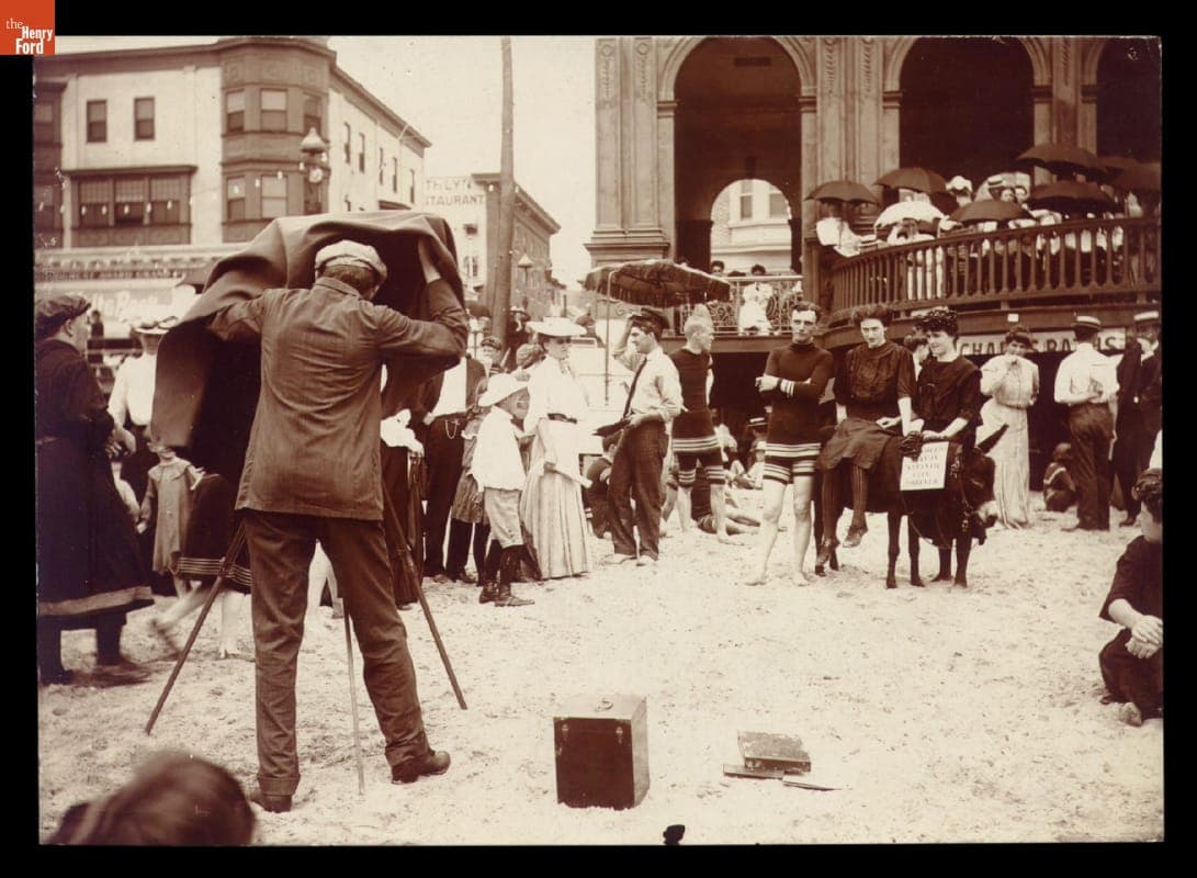 Photographer Working on the Beach, Atlantic City, New Jersey, circa 1905