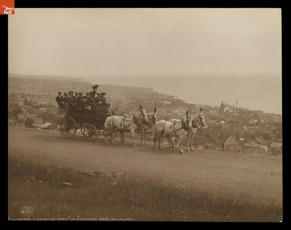 "Coaching Party on Boulevard Drive, Duluth, Minnesota," 1904