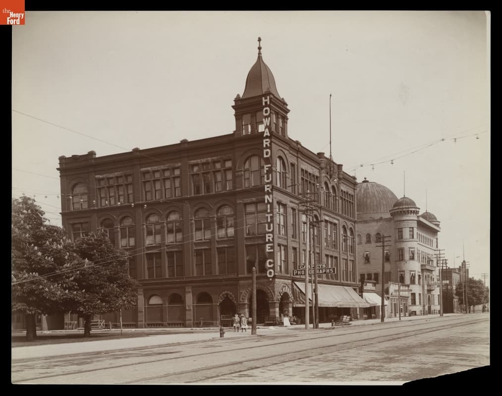 Armory and Furniture Company next to Maccabees Temple, Port Huron, Michigan, 1909