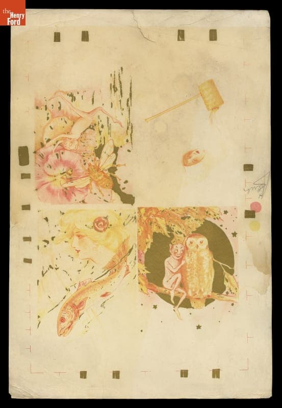 Photochrom Process Proof Sheet for Postcard Production, circa 1900