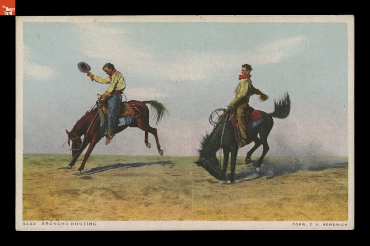 Broncho Busting in Texas, circa 1905