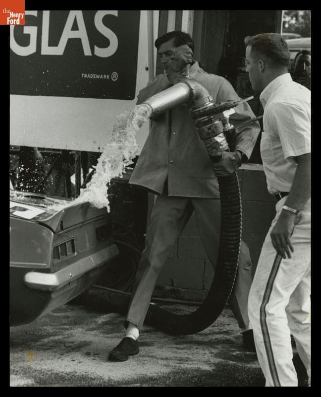 Refueling Sunoco Camaro at Watkins Glen Speedway, New York, August 1969