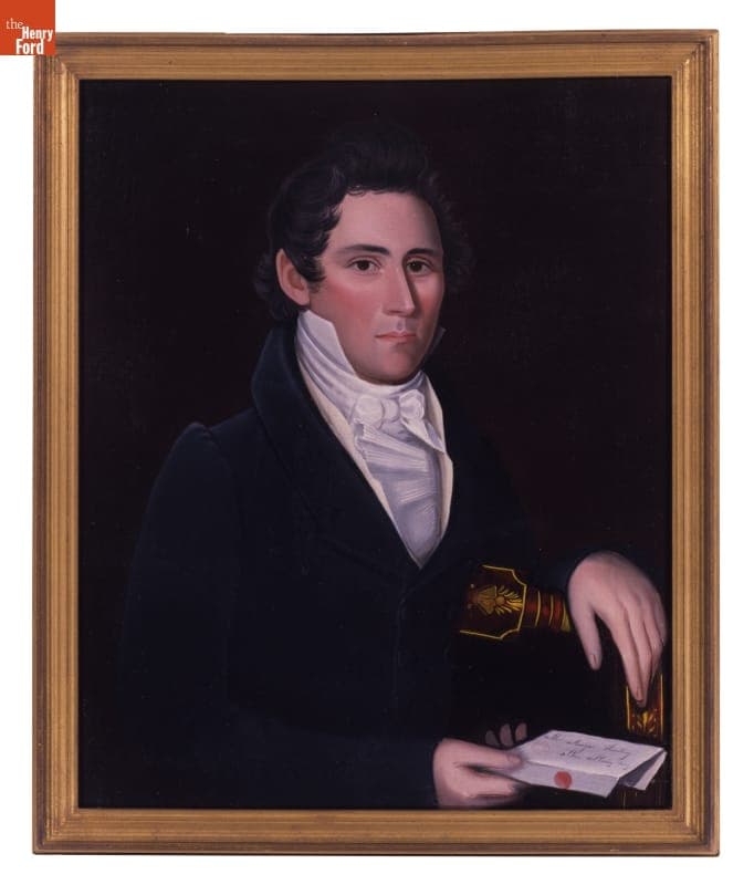 Oil Painting, Portrait of Morgan Hunting by Ammi Phillips, circa 1830