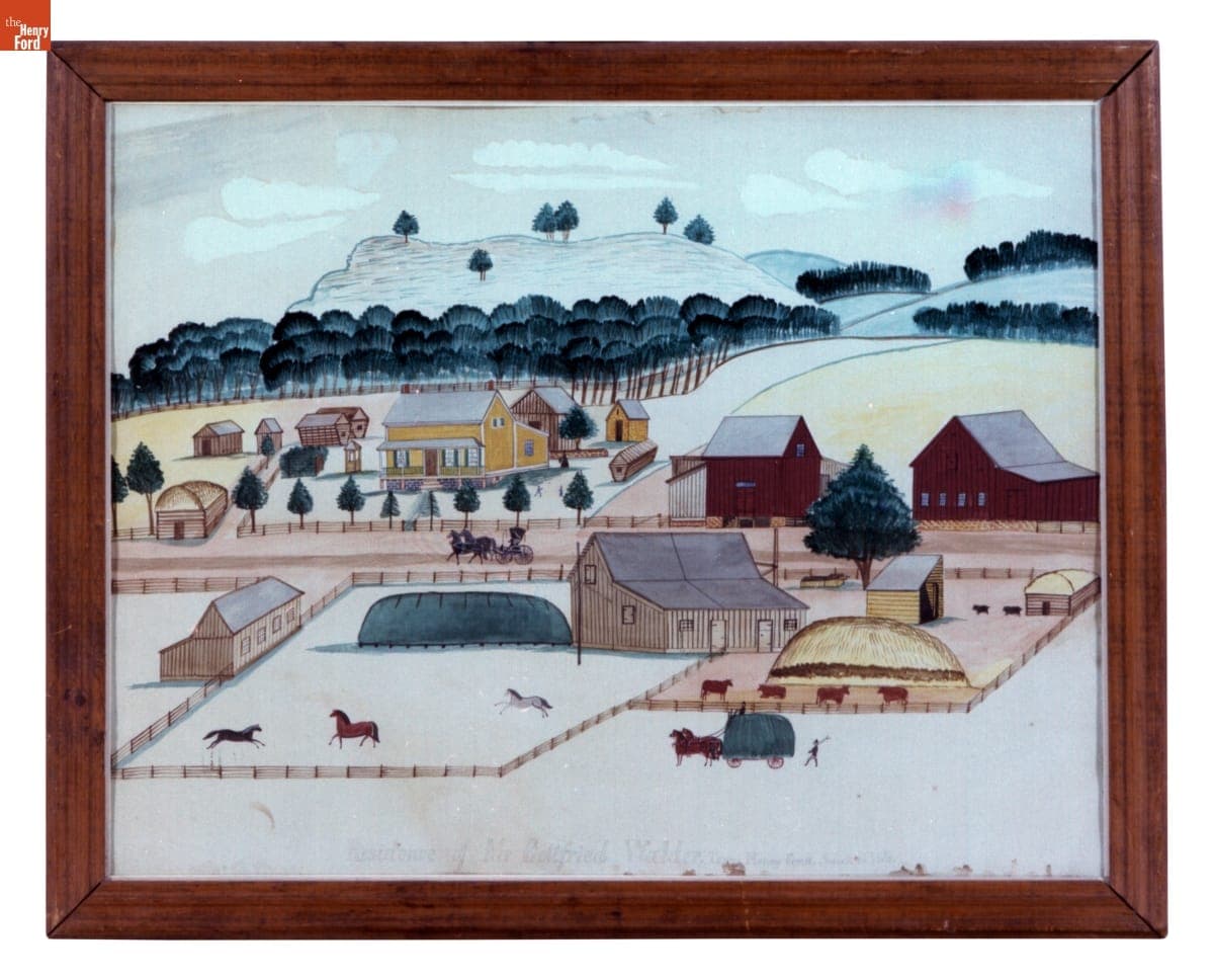 Watercolor Painting, "Residence of Mr. Gottfried Walder," by Paul Seifert, circa 1880