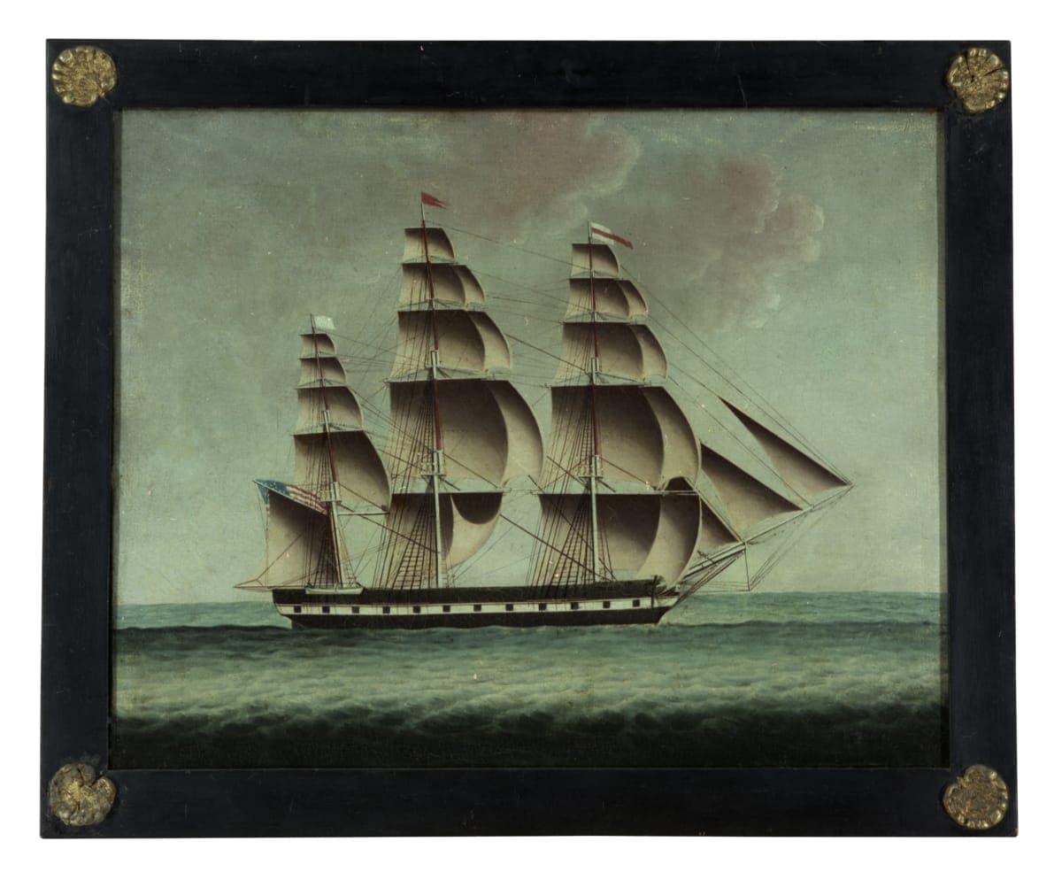Oil Painting, Frigate, 1825-1850