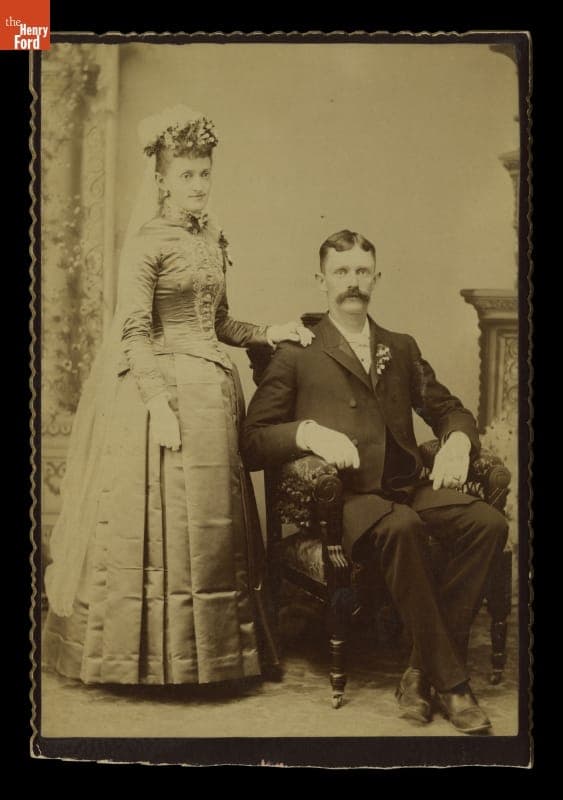 Wedding Portrait of Bertha and Charles Kuss of Cape Girardeau, Missouri, 1889