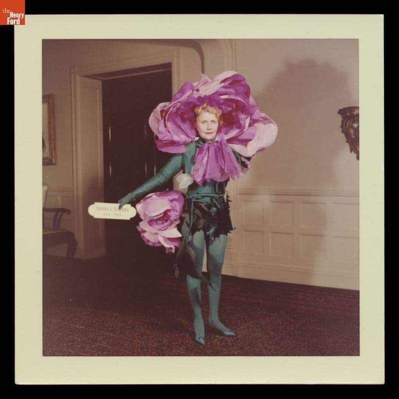 Elizabeth Parke Firestone Wearing Her Rose Costume for the White Elephant Ball, 1959