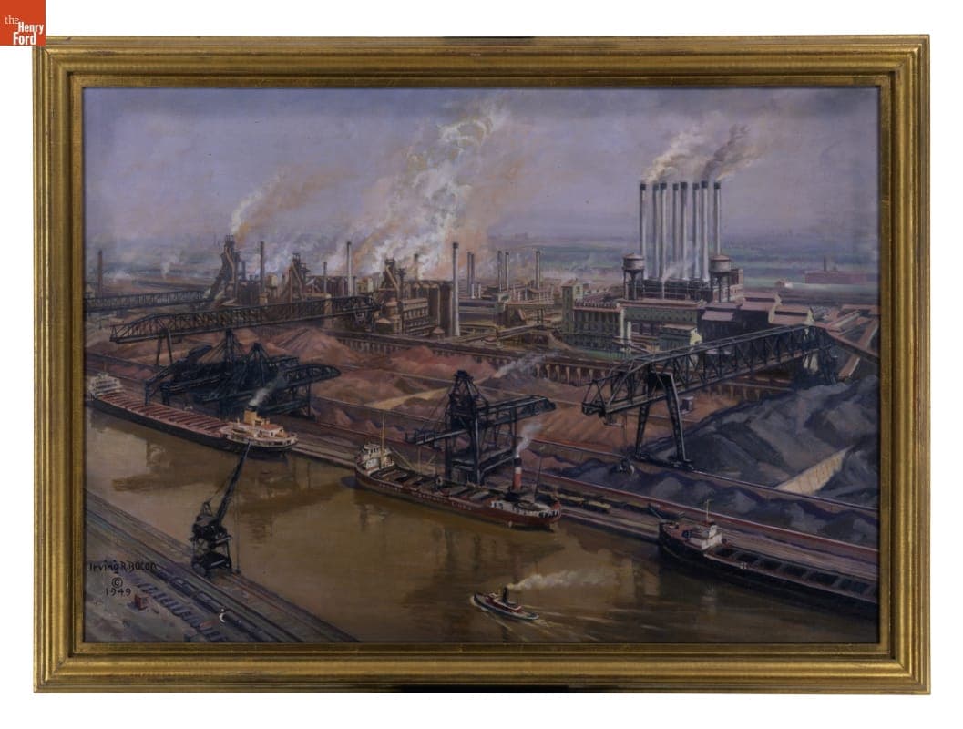 Oil Painting, Rouge Plant, by Irving R. Bacon, 1949