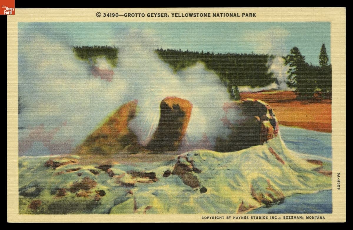 Grotto Geyser, Yellowstone National Park, 1935