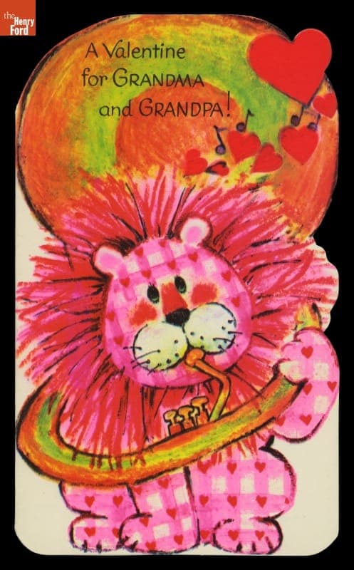 Valentine Card, "A Valentine for Grandma and Grandpa," circa 1973