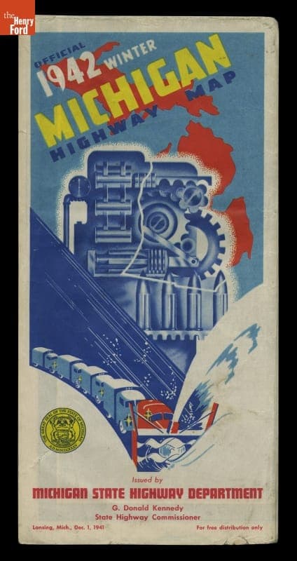 1942 Winter Michigan Highway Map