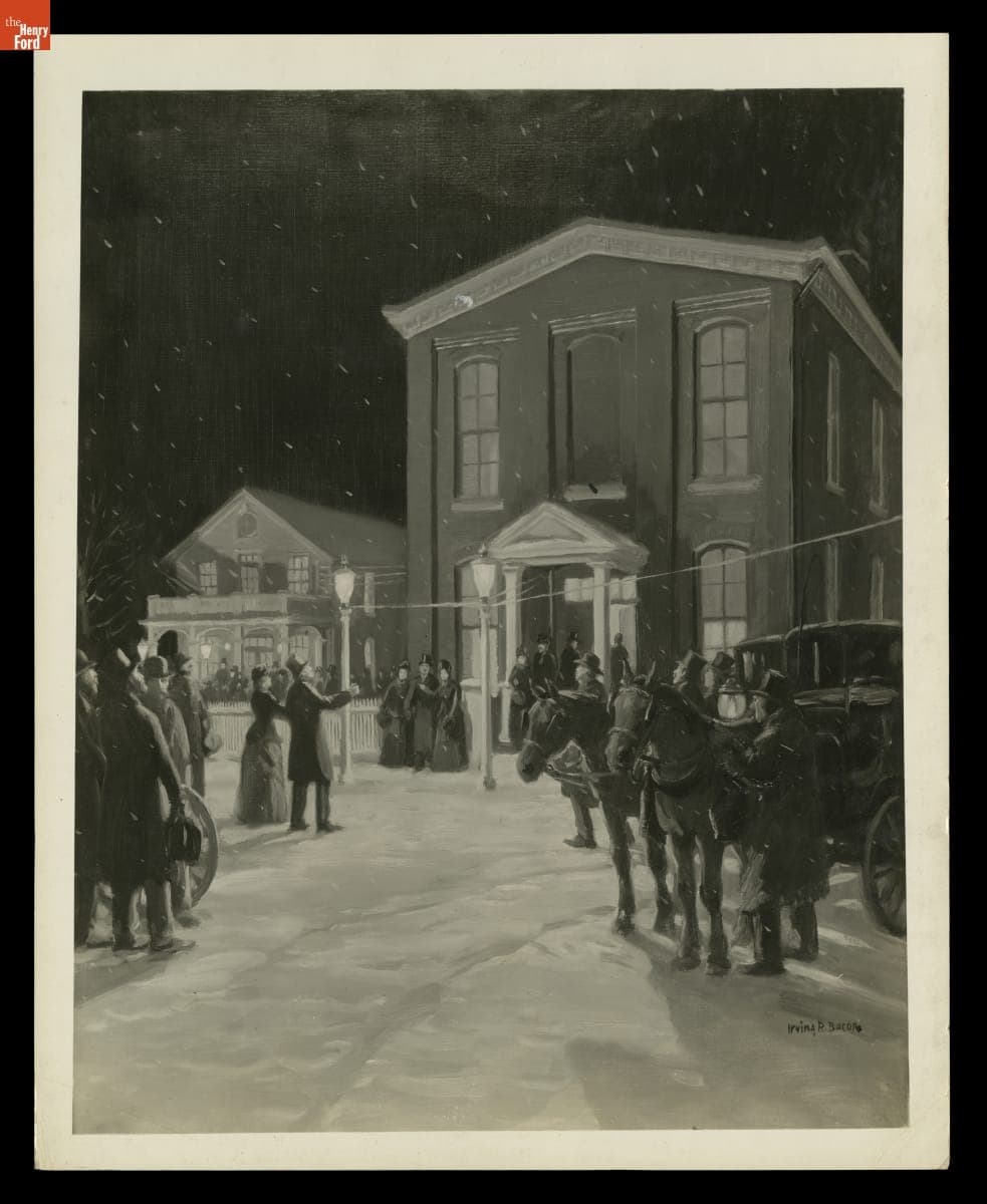 First Public Demonstration of Incandescent Lighting, Menlo Park, New Jersey, 1879