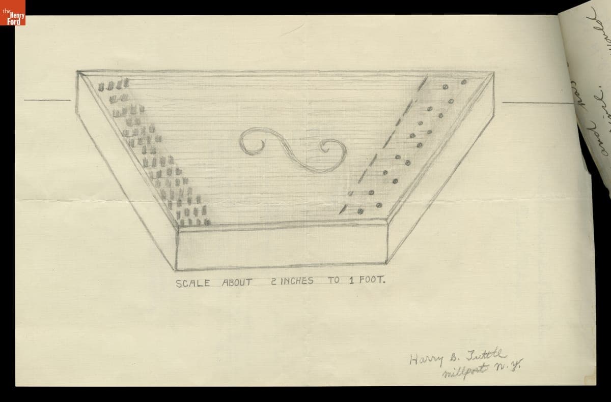 Drawing of a Dulcimer, Sent by Harry B. Tuttle to Henry Ford, February 1933