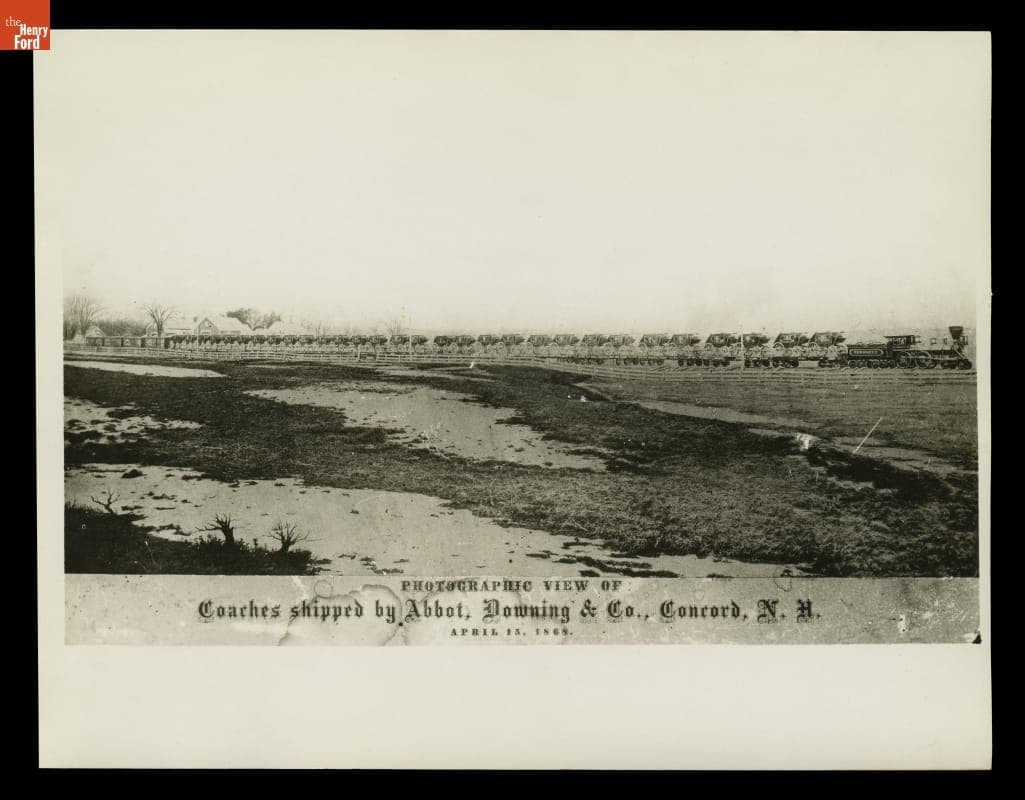 Concord Coaches Being Shipped by Train, 1868