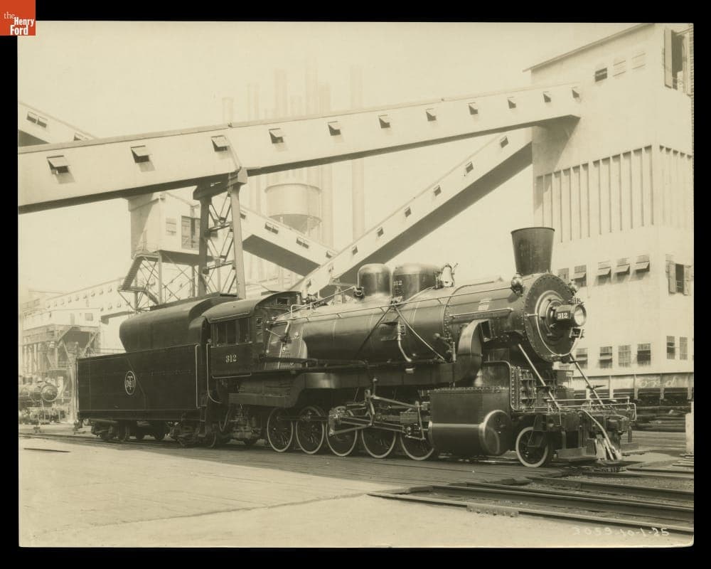 Detroit, Toledo & Ironton Railroad Locomotive No. 312 at Ford Motor Company Rouge Plant, 1925