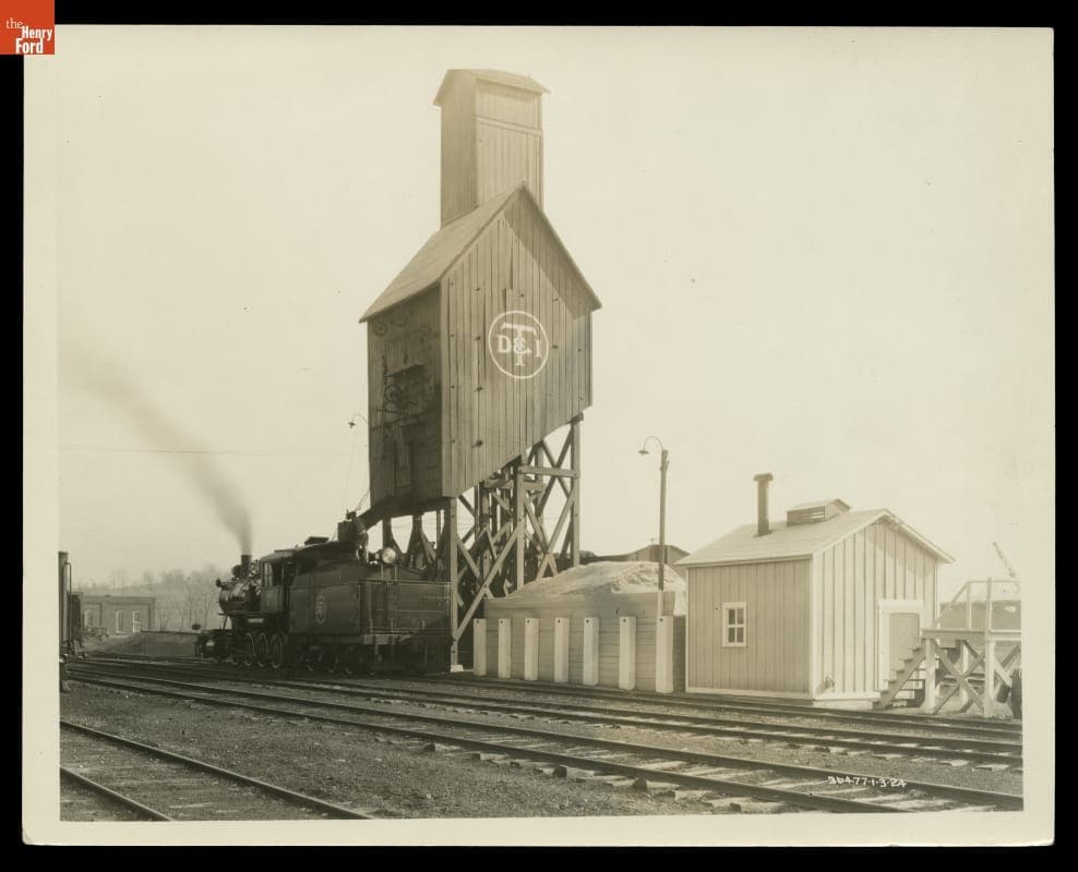 Detroit, Toledo & Ironton Railroad Locomotive No. 79 at Refueling Station, Jackson, Ohio, 1924