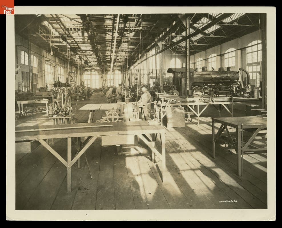 Machine Shop at Detroit, Toledo & Ironton Railroad Yard, Jackson, Ohio, 1924