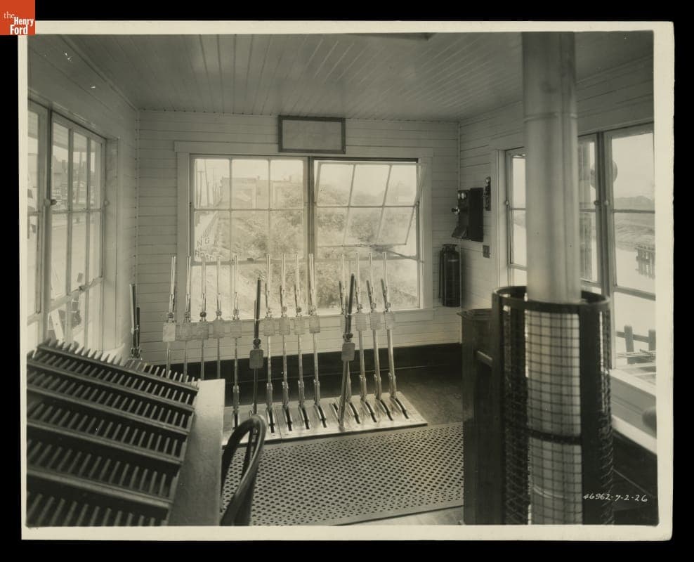 Interior of Interlocking Tower on the D.T. & I. Railroad, Detroit, Michigan, July 1926