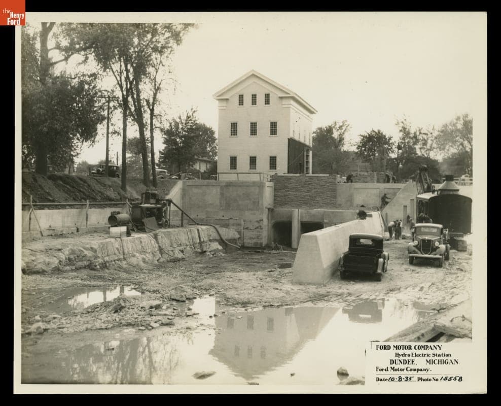 Construction at Ford Motor Company Hydroelectric Plant, Dundee, Michigan, October 1935