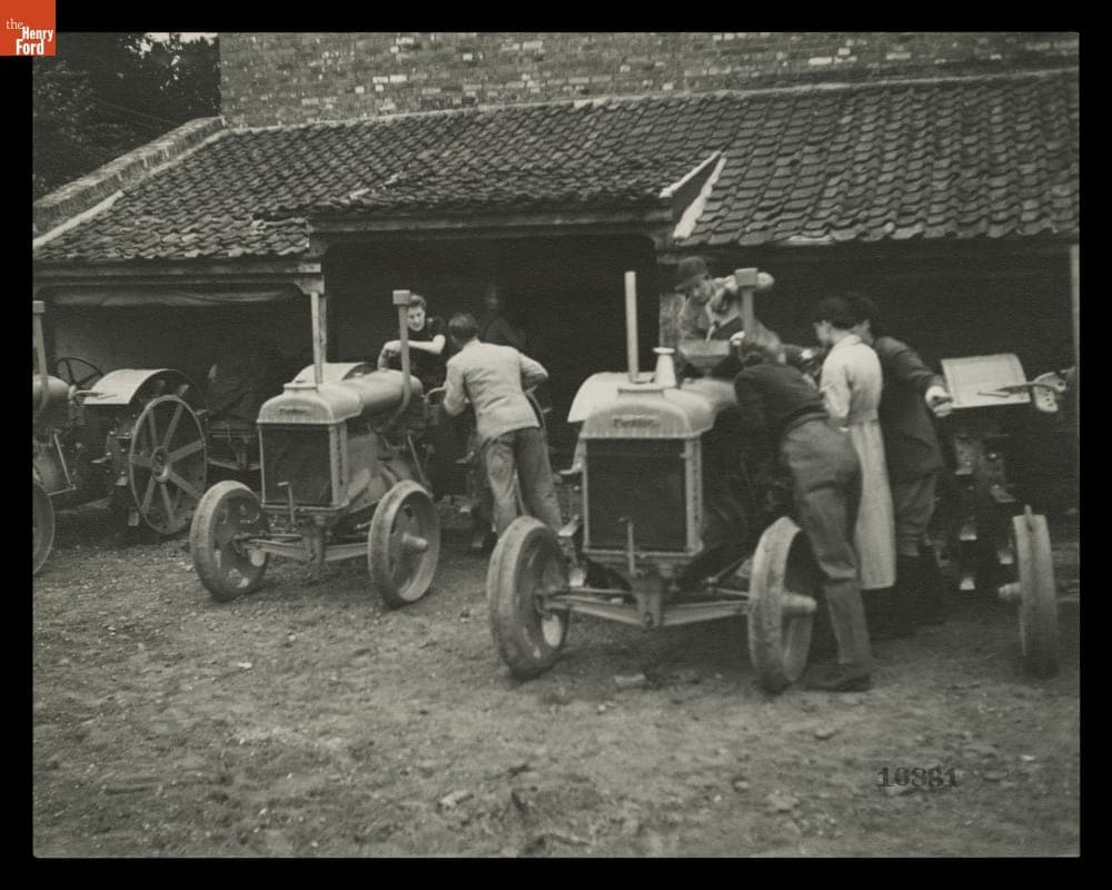 Students FuelingTractors at Henry Ford Institute of Agricultural Engineering, England, 1939