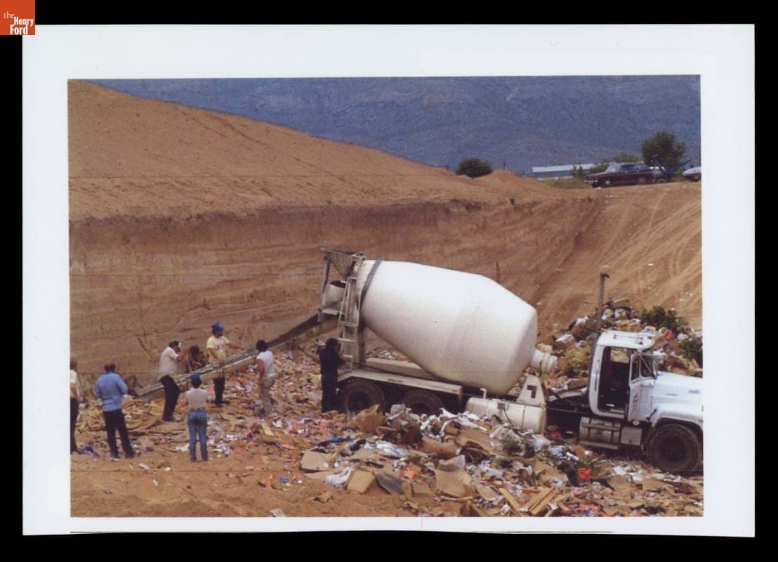 Cementing over Refuse at the Atari Video Game Burial in September 1983, Alamogordo, New Mexico Landfill