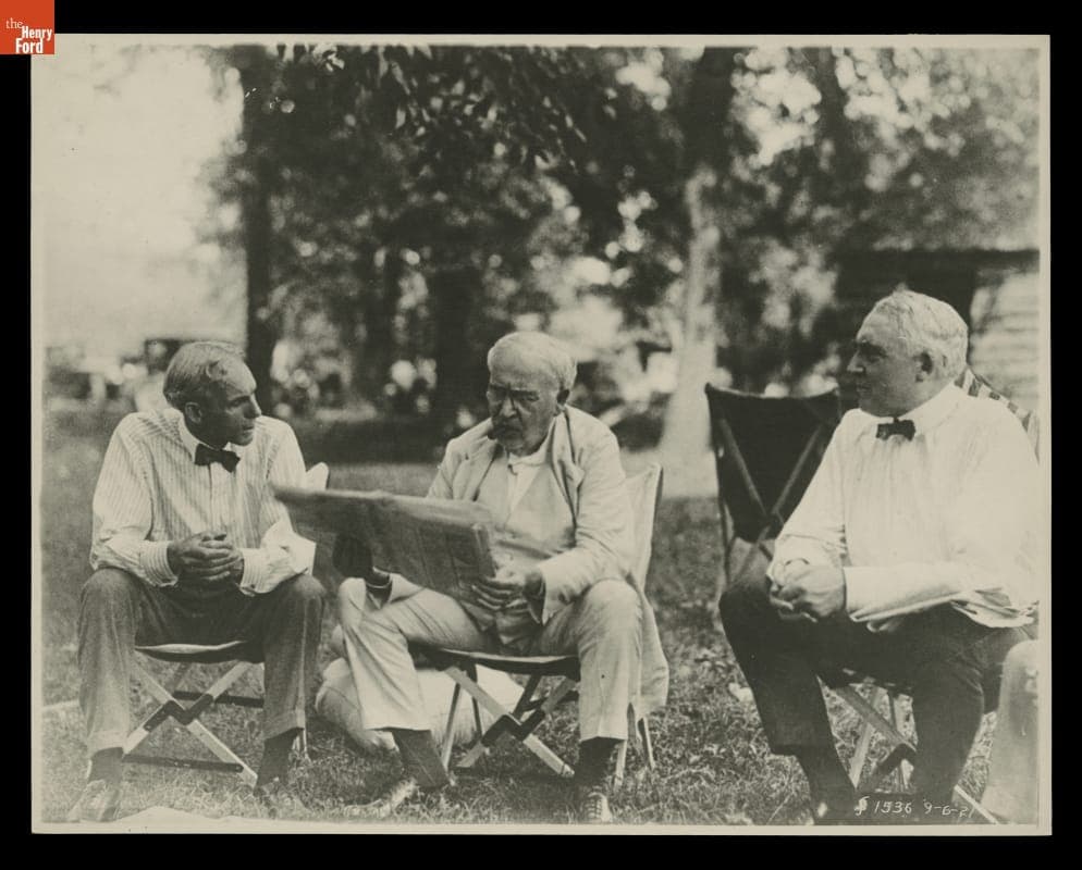 President Harding Visiting the "Vagabonds" on their Camping Trip, 1921