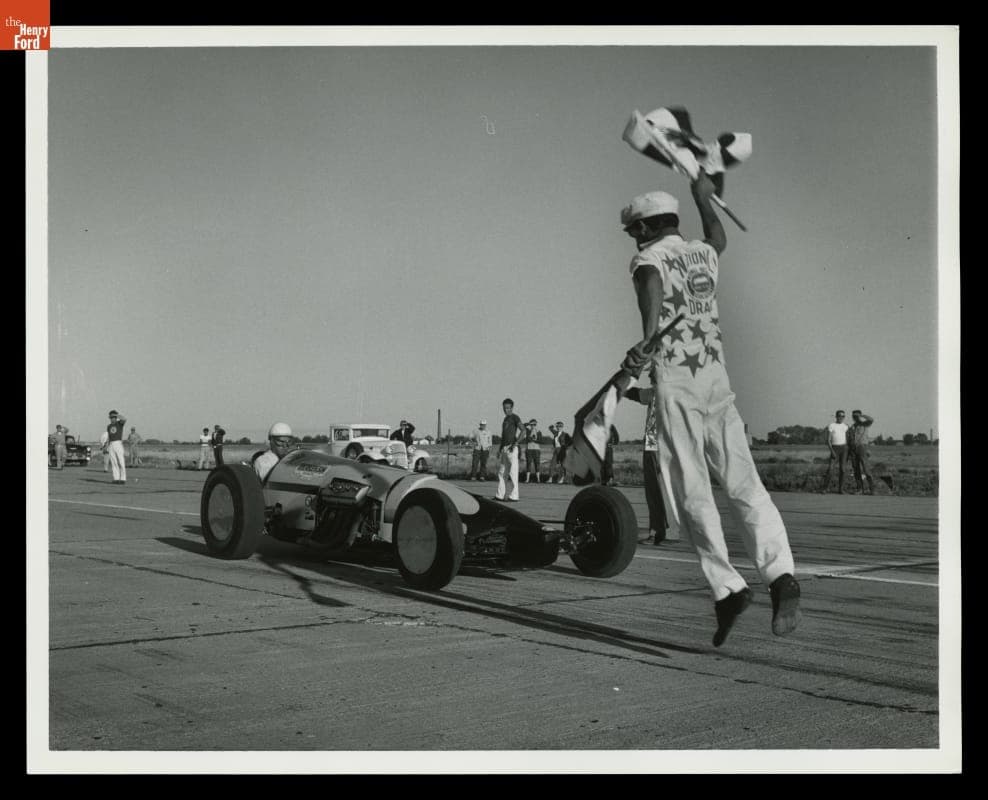 Official Start of First NHRA Drag Racing Meet, Great Bend, Kansas, 1955