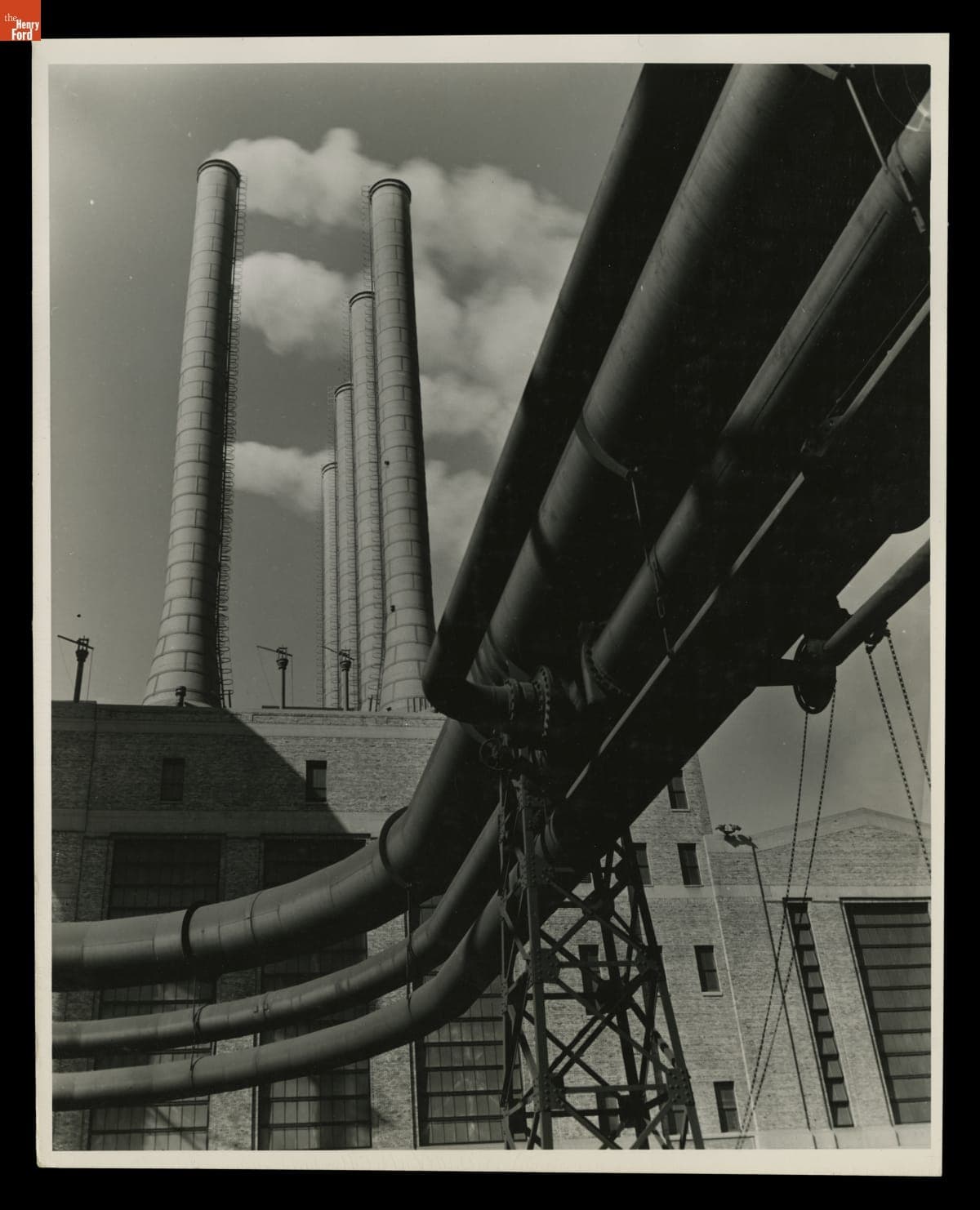 Rouge Plant Powerhouse Smokestacks, March 1944