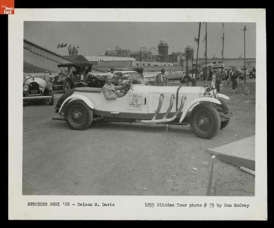 Nelson M. Davis Driving 1928 Mercedes Benz in Tenth Annual Glidden Tour, Canada, 1955