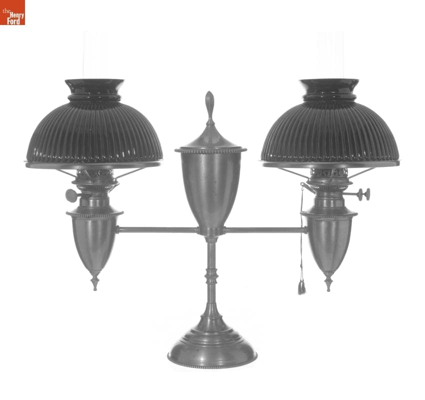 Double Arm Student Lamp, circa 1900