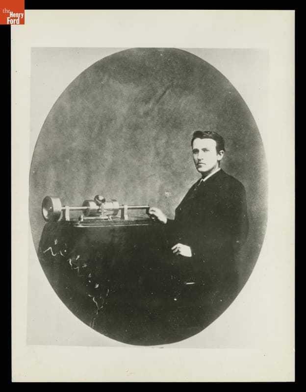 Portrait of Thomas Edison with His First Phonograph, 1878