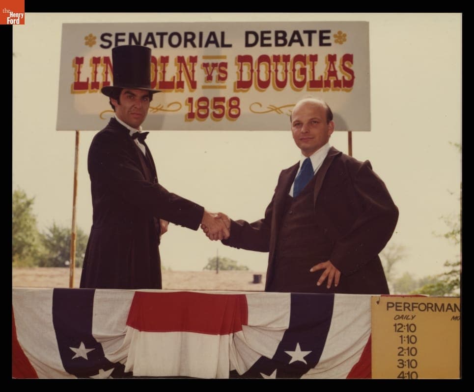Reenactment of Lincoln-Douglas Debate during Old-Time Summer Festival in Greenfield Village, June 1975