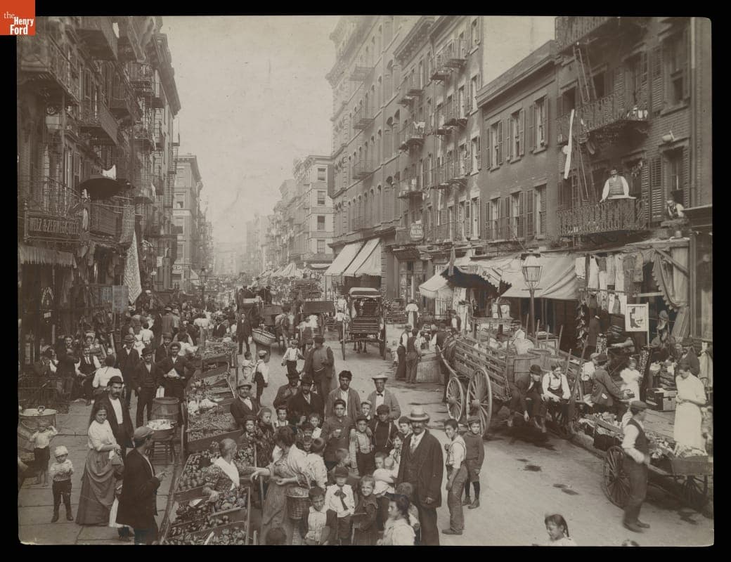 Mulberry Street Market, New York City, circa 1900