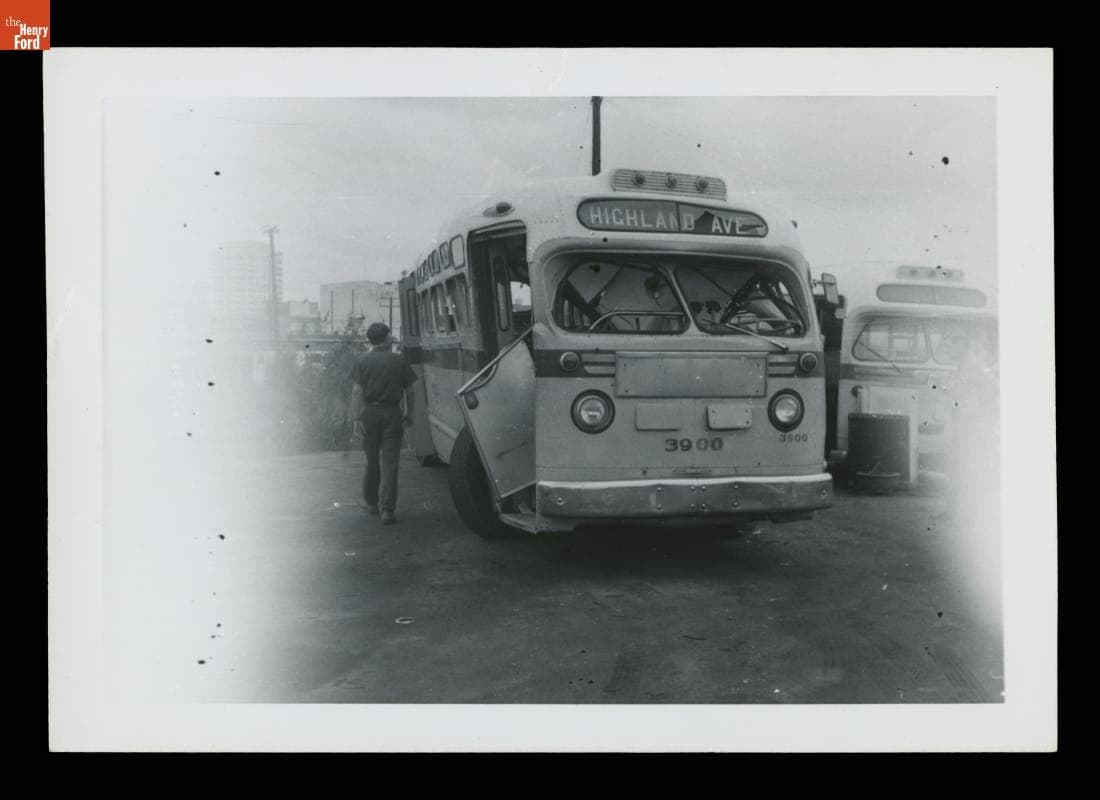 Accident Damage on a Montgomery City Lines Bus #3900, 1954-1960