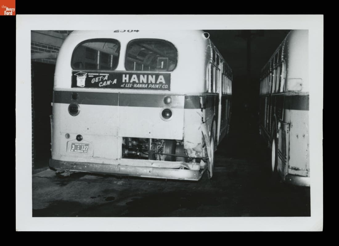 Damage to Back of a Montgomery City Lines Bus #2504, 1954-1960