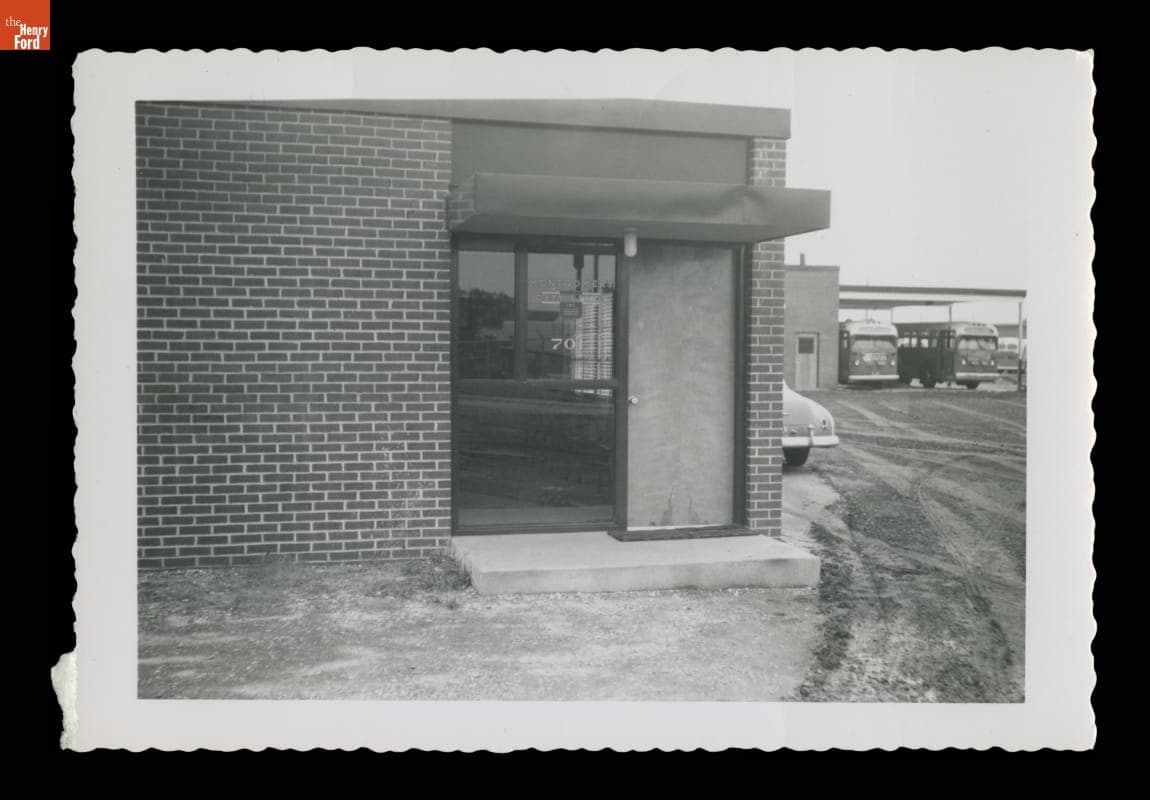 Entrance to Montgomery City Bus Lines Office, Montgomery, Alabama, 1954