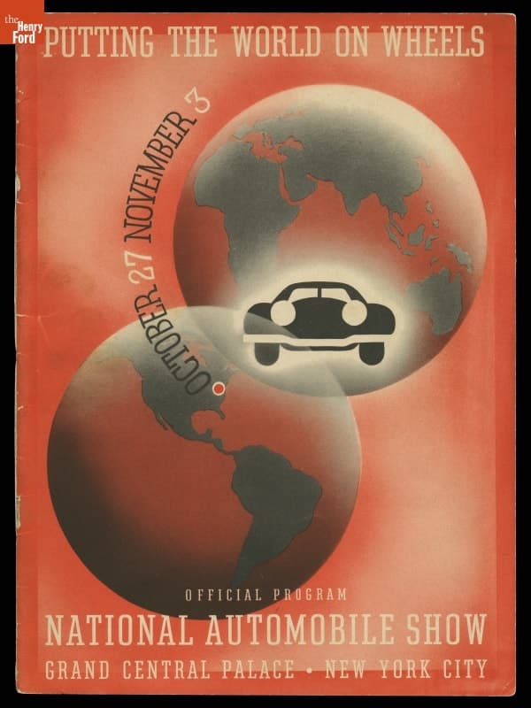 National Automobile Show Program from October-November 1937, "Putting the World on Wheels"
