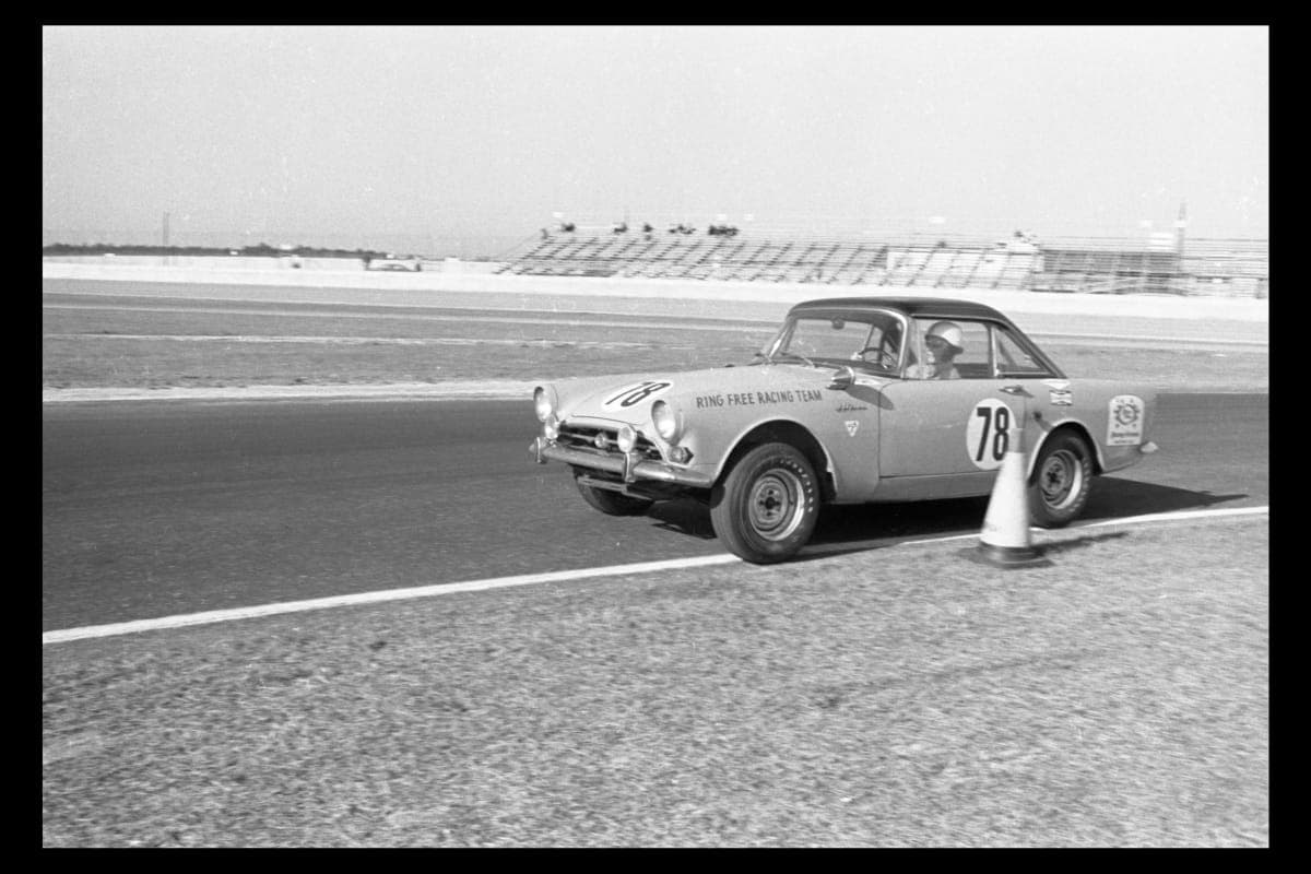 Sunbeam Alpine Driven by Rosemary Smith and Smokey Drolet at the Daytona 24 Hour Continental Race, February 1966