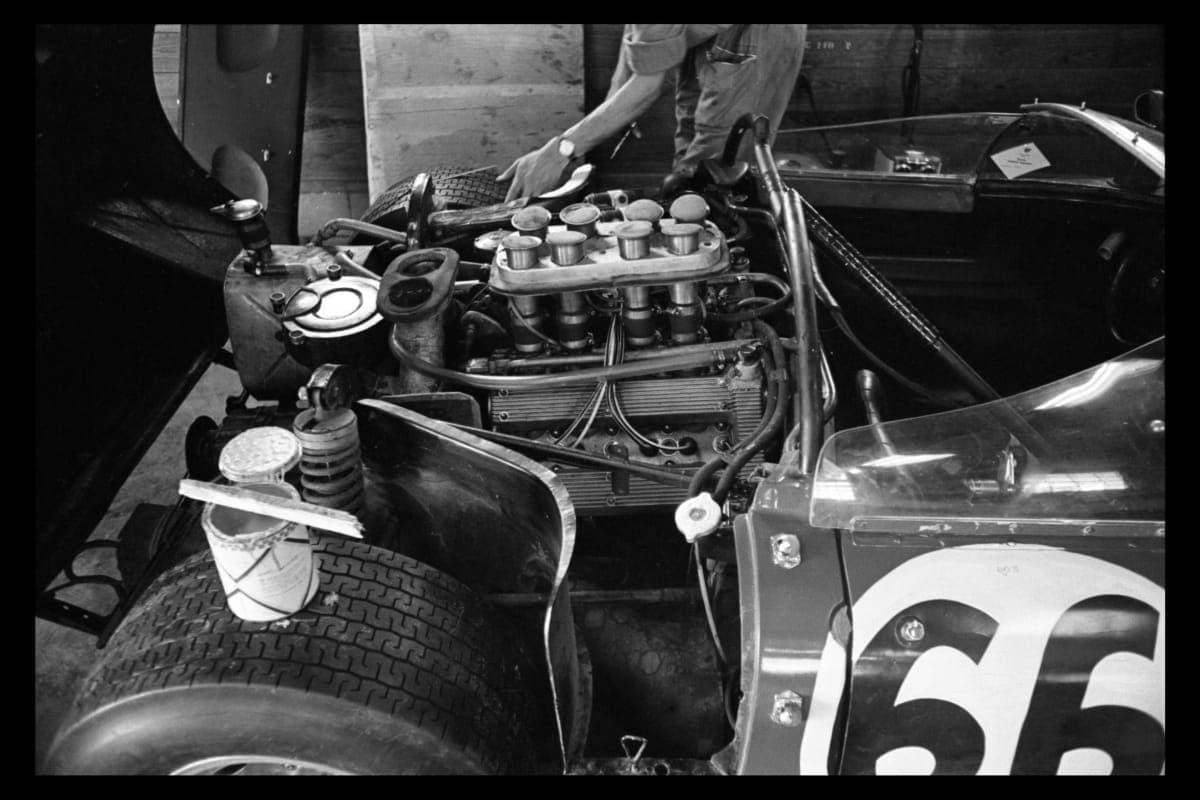 Preparing Alfa Romeo Race Car for the Sebring 12 Hours of Endurance Race, 1967